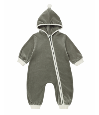 Quincy Mae Velour Zip Jumpsuit - Spruce