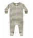Quincy Mae Hidden Snap Footie - Spruce Stripe