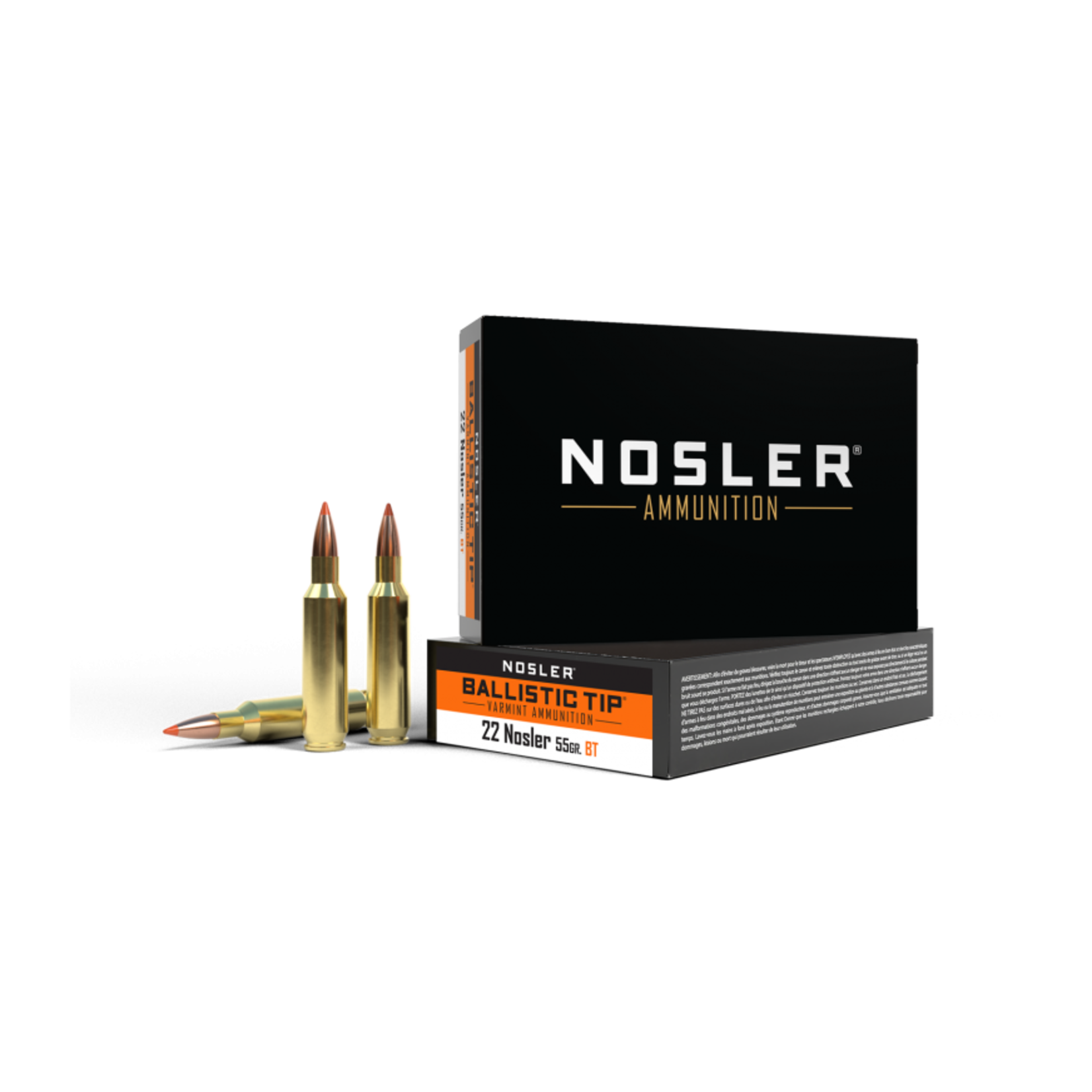 Nosler Trophy Grade Ammunition 22 Nosler 55 Grain Ballistic Tip (20 Rounds)