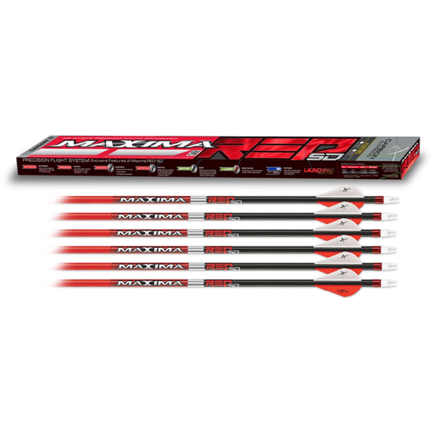 Carbon Express Maxima Red Badlands SD Red Zone 250 .400 Spine Arrows -  Triggers and Bows