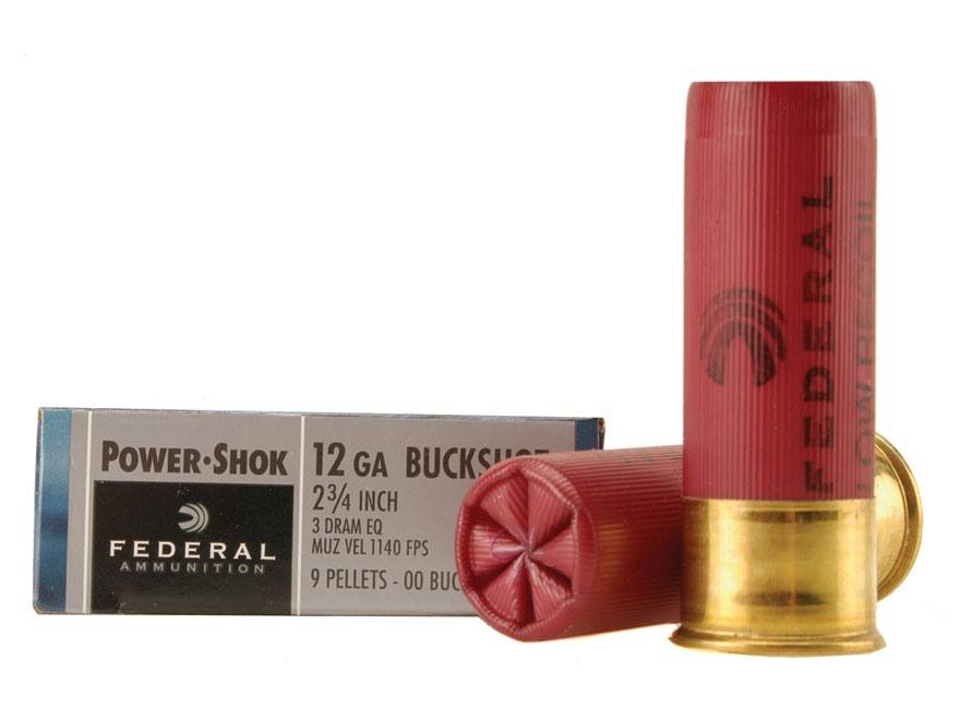 Federal Power Shok 12 Gauge 2 34 Low Recoil Buckshot 9 Pellets 00 Buck