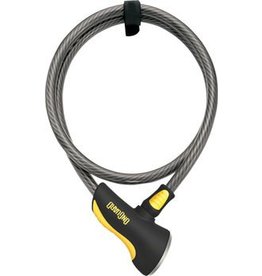 OnGuard OnGuard Akita Cable Lock with Key: 6' x 12mm, Gray/Black/Yellow
