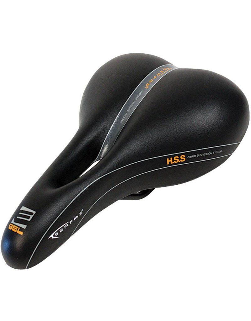 SERFAS 7-24 E-GEL HYBRID SADDLE W/ELASTOMERS W/CUTOUT