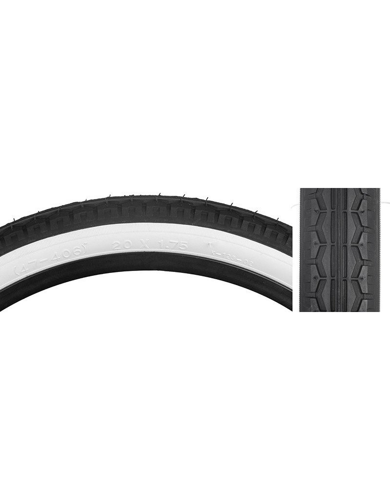 7-24 TIRES SUNLT 20x1.75 BK/WH STREET K123