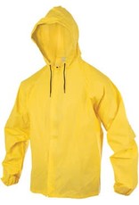 O2 Rainwear 7-18 O2 Rainwear Hooded Rain Jacket with Drop Tail: Yellow MD
