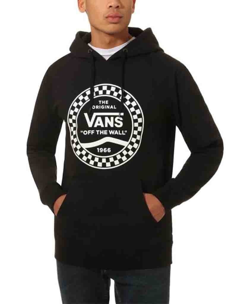 black vans checkered stripe