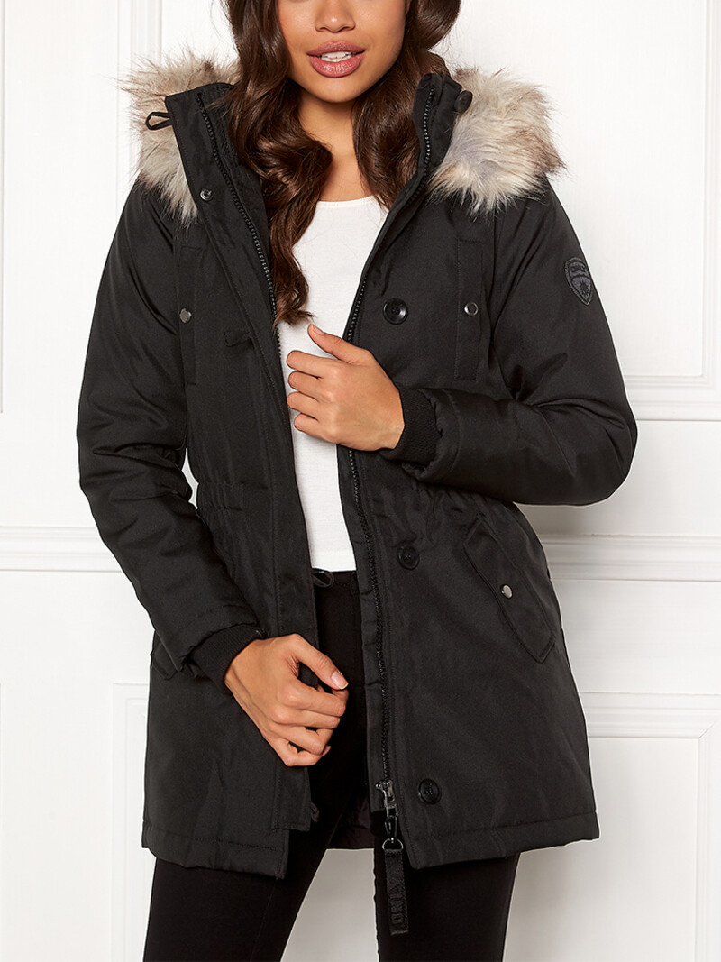 Long-sleeved Parka Jacket with Fur Hood and Curling Zip Child