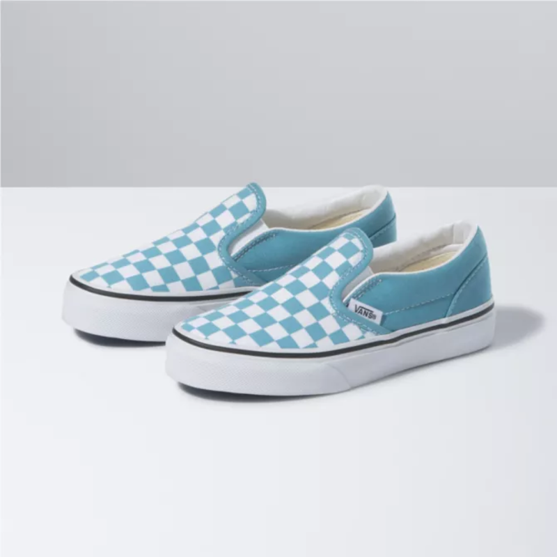 Vans JUNIOR CLASSIC SLIP-ON CHECK DELPHINIUM BLUE/TRUE WHITE