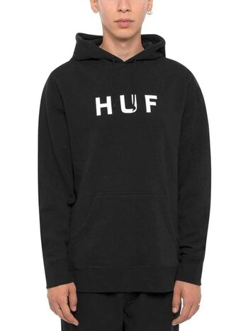 HUF HOMMES ESSENTIALS OG LOGO HOODIE BLACK