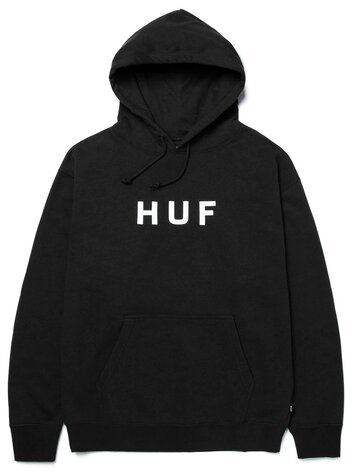 HUF HOMMES ESSENTIALS OG LOGO HOODIE BLACK