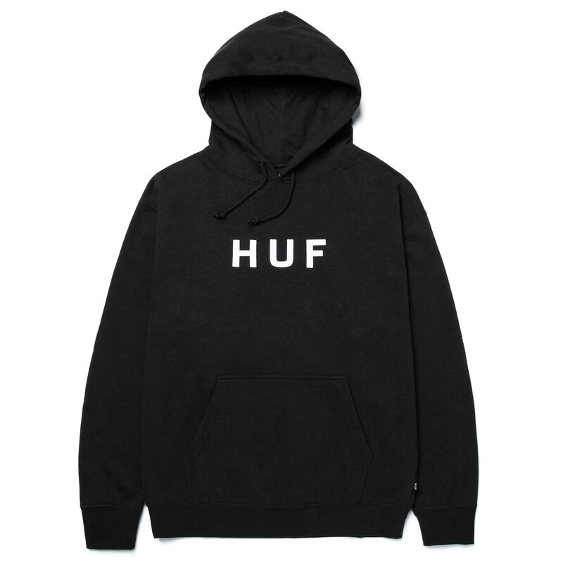 HUF HOMMES ESSENTIALS OG LOGO HOODIE BLACK