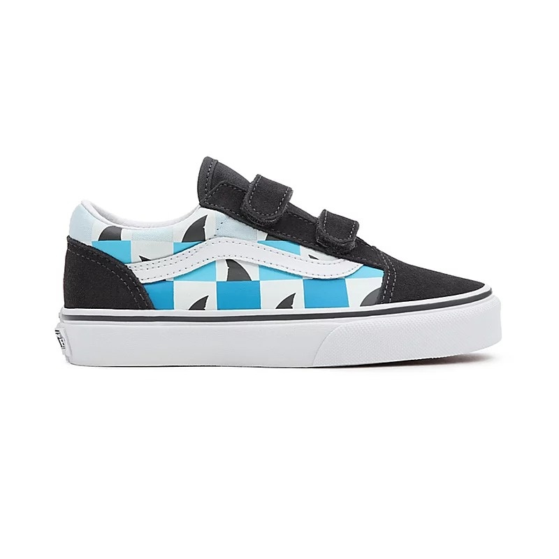 Vans old skool v glow flame checkerboard skate shop shoe