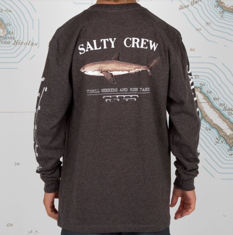 Salty Crew Bruce Long Sleeve T-Shirt Small Black 