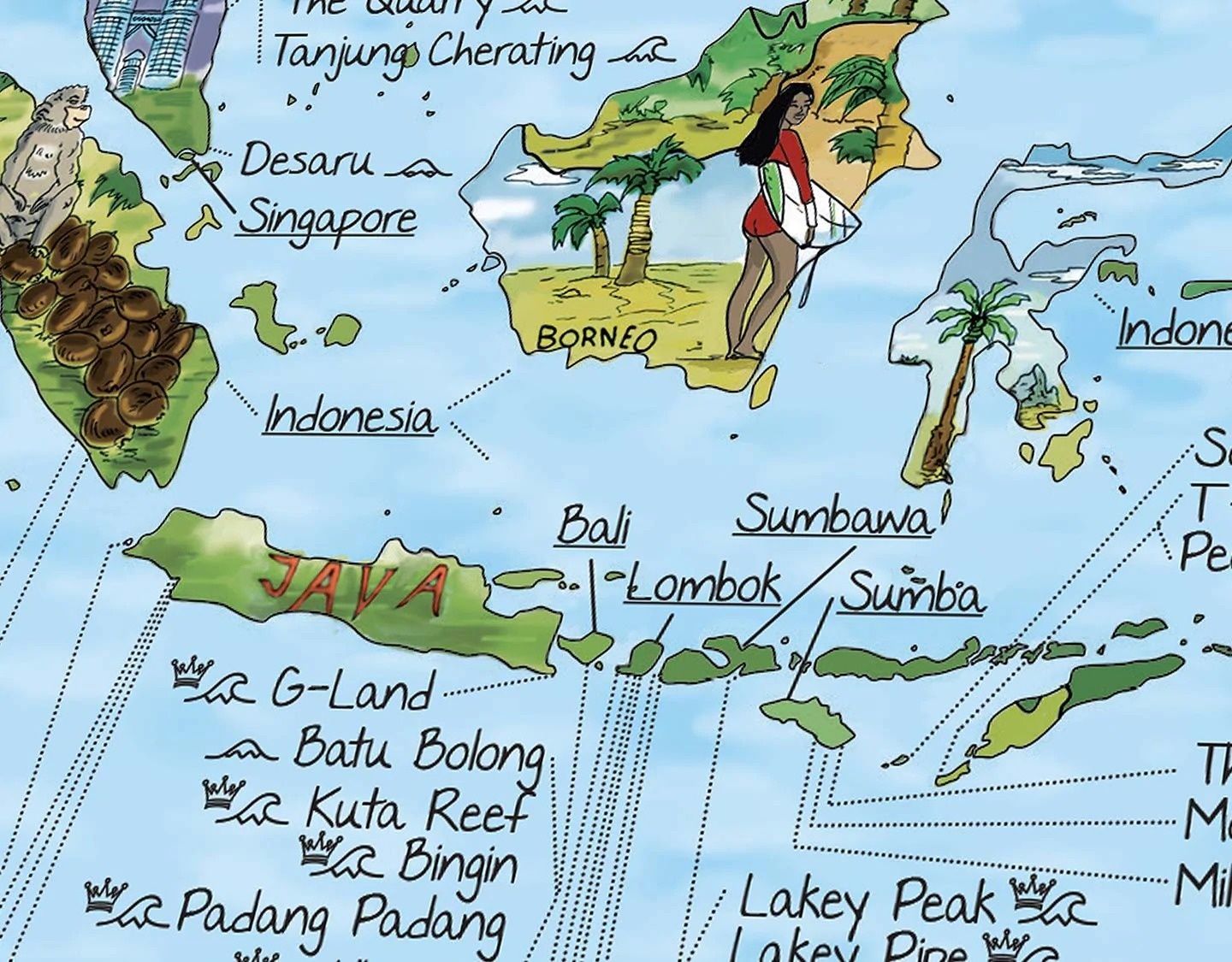 GLOBE TROTT-AIR  MAP SURFTRIP ENGLISH - Universe Boardshop