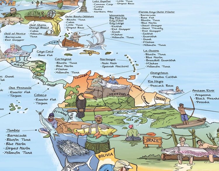 GLOBE TROTT-AIR MAP FISHING ENGLISH