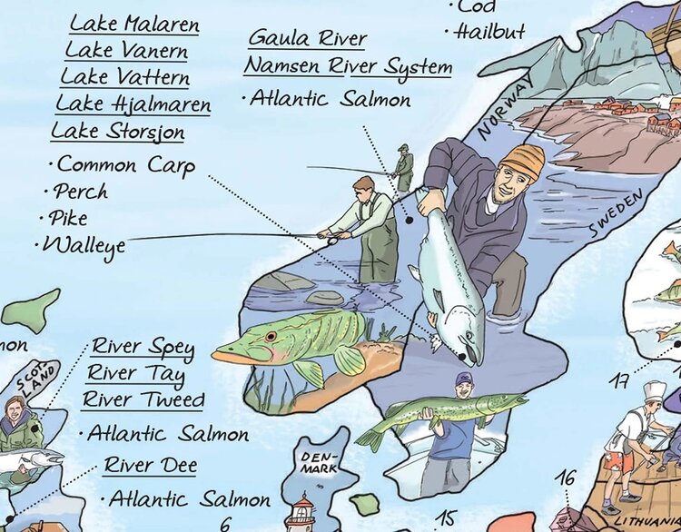 GLOBE TROTT-AIR MAP FISHING ENGLISH