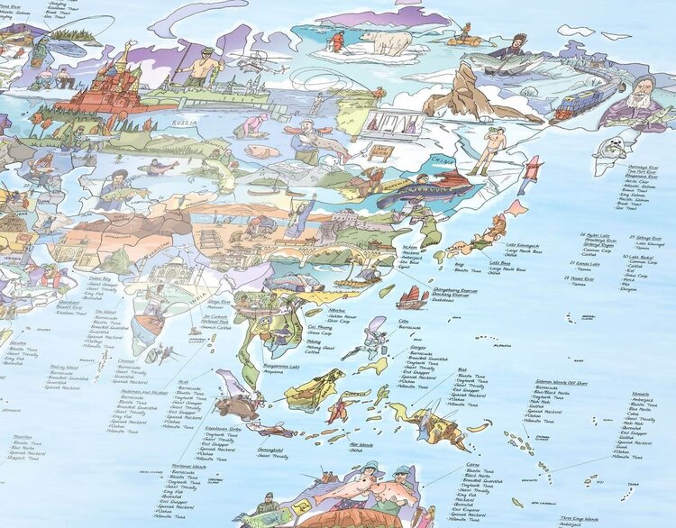 GLOBE TROTT-AIR MAP FISHING ENGLISH