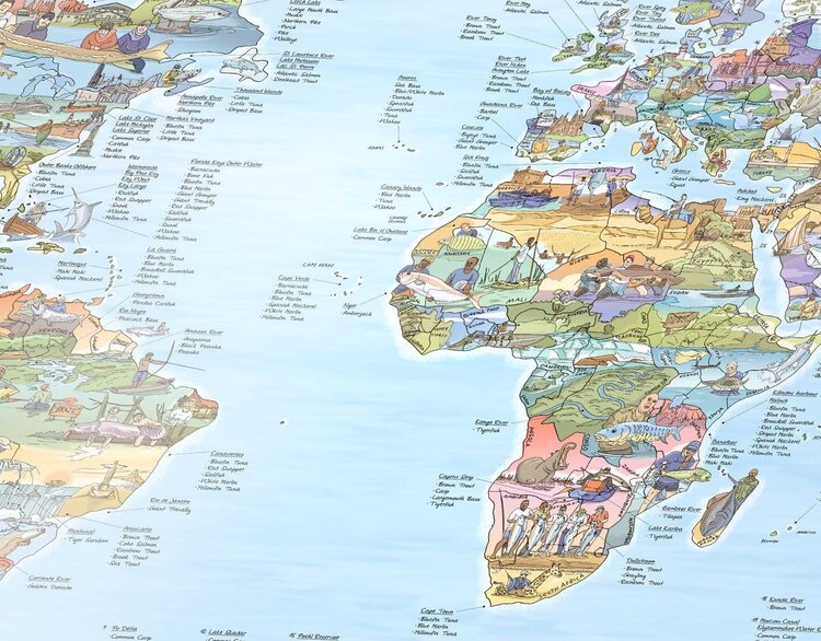 GLOBE TROTT-AIR MAP FISHING ENGLISH