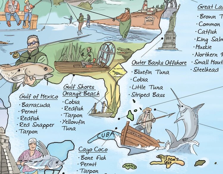 GLOBE TROTT-AIR MAP FISHING ANGLAIS