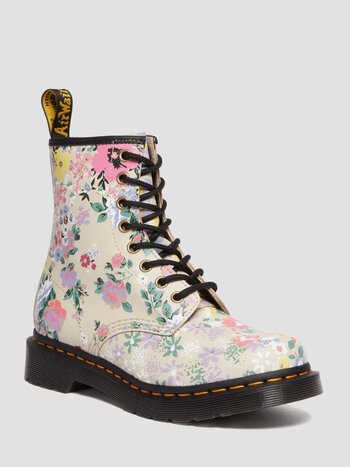 DR MARTENS WOMEN'S 1460 BEIGE/FLORAL MASH UP