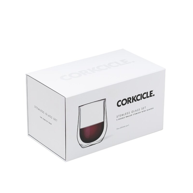 Corkcicle GLASS STEMLESS DOUBLE PACK CLEAR