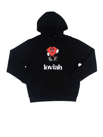 LOVIAH HOMMES HEARTMAN PRINTED HOODIE BLACK