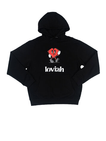 LOVIAH HOMMES HEARTMAN PRINTED HOODIE BLACK