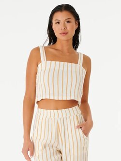 RIP CURL WOMEN'S PREMIUM SURF STRIPE TOP GOLD