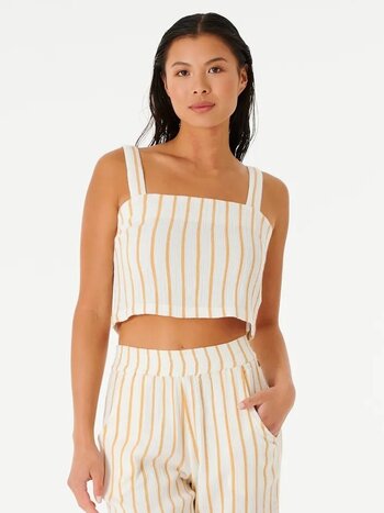 RIP CURL WOMEN'S PREMIUM SURF STRIPE TOP GOLD