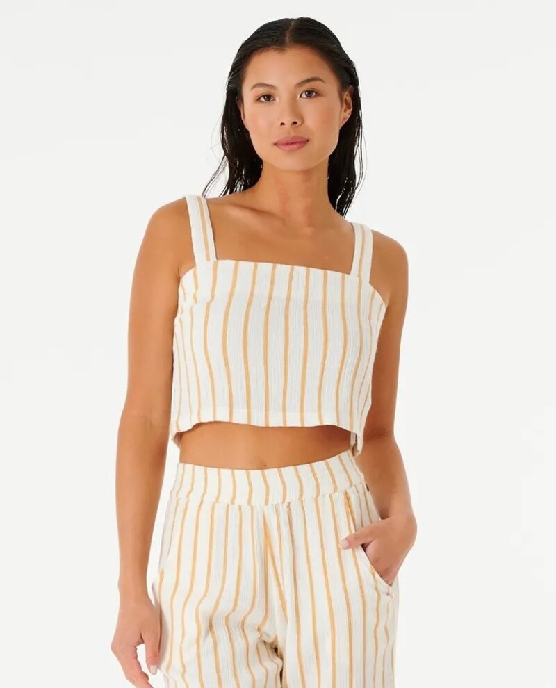 RIP CURL WOMEN'S PREMIUM SURF STRIPE TOP GOLD