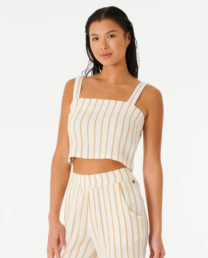RIP CURL WOMEN'S PREMIUM SURF STRIPE TOP GOLD