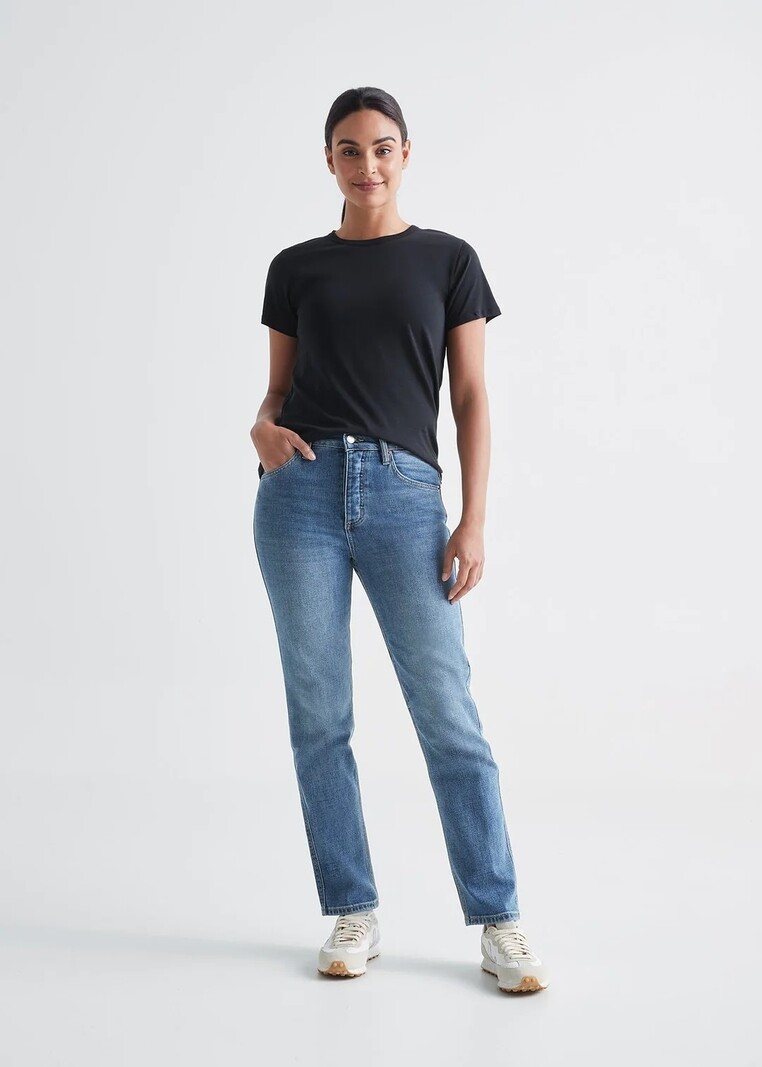 Du/er WOMEN'S MIDWEIGHT PERFORMANCE HIGH RISE STRAIGHT VINTAGE