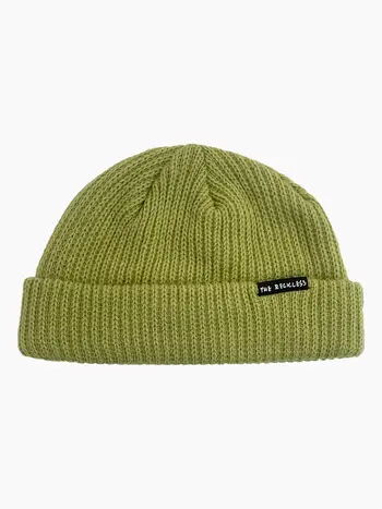 Notice the reckless KEY LIME BEANIE GREEN