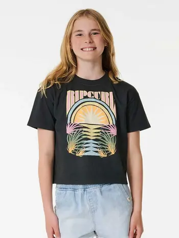 Rip Curl YOUTH GLOW HERITAGE CROP WASHED BLACK