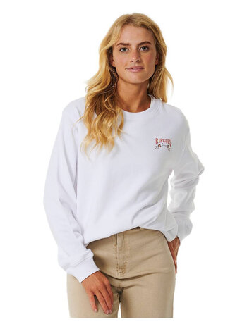Rip Curl FEMME RIPTIDE RELAXED CREW OPTICAL WHITE
