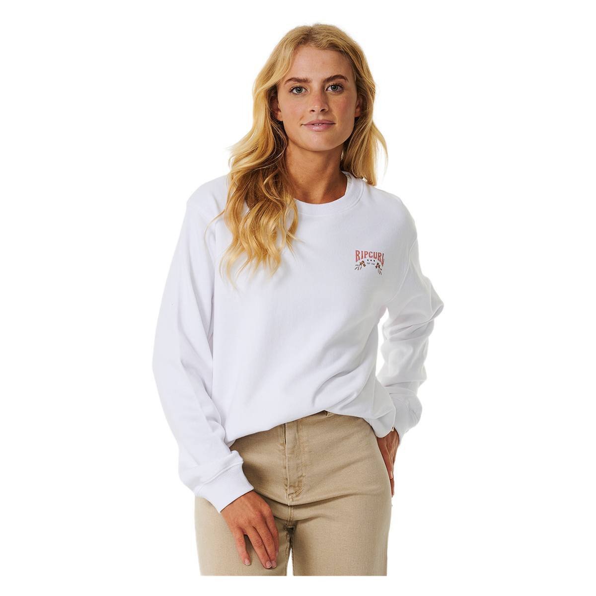 Rip Curl WOMEN RIPTIDE RELAXED CREW OPTICAL WHITE