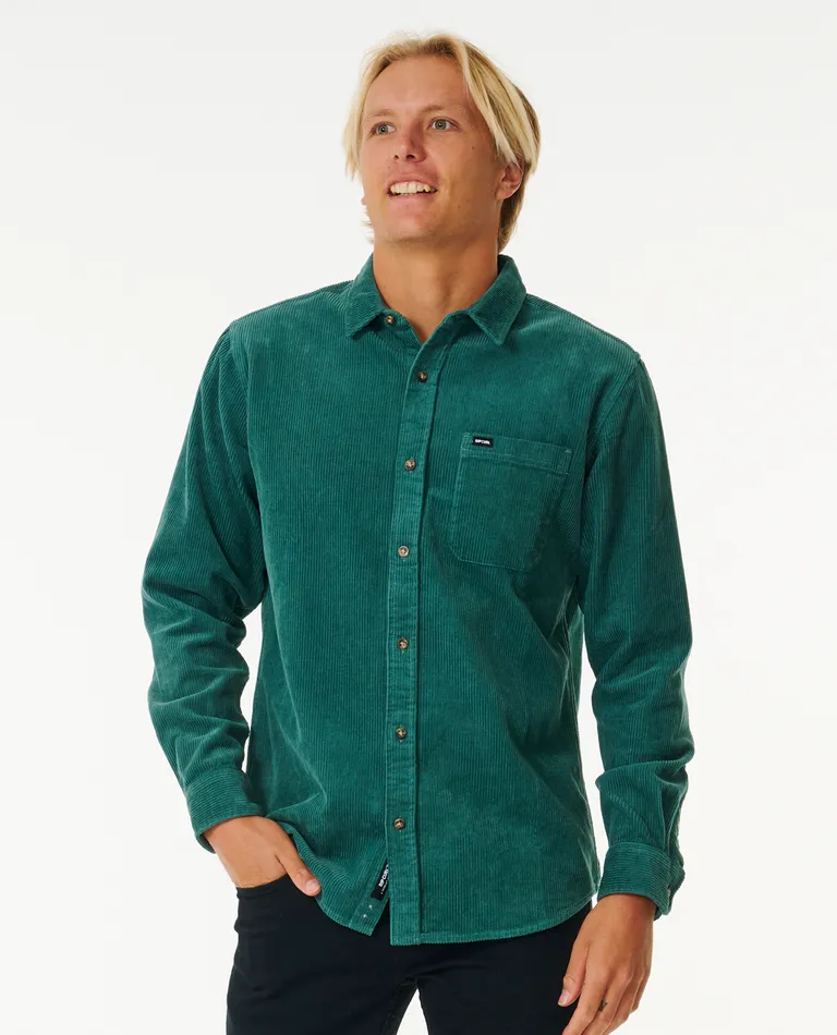 Rip Curl STATE CORD SHIRT WASHED GREEN