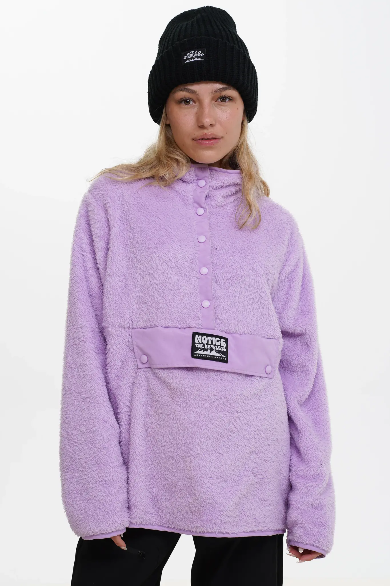 Notice the reckless FEMME LILAC FLUFFY FLEECE