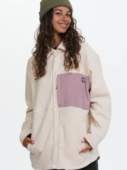 Notice the reckless FEMME HAZY POLAR SHIRT CREAM PLUM