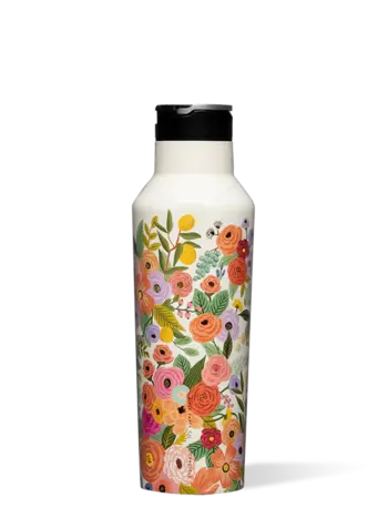 Corkcicle SPORT CANTEEN 20oz RIFLE PAPER GLOSS CREAM LIVELY FLORAL