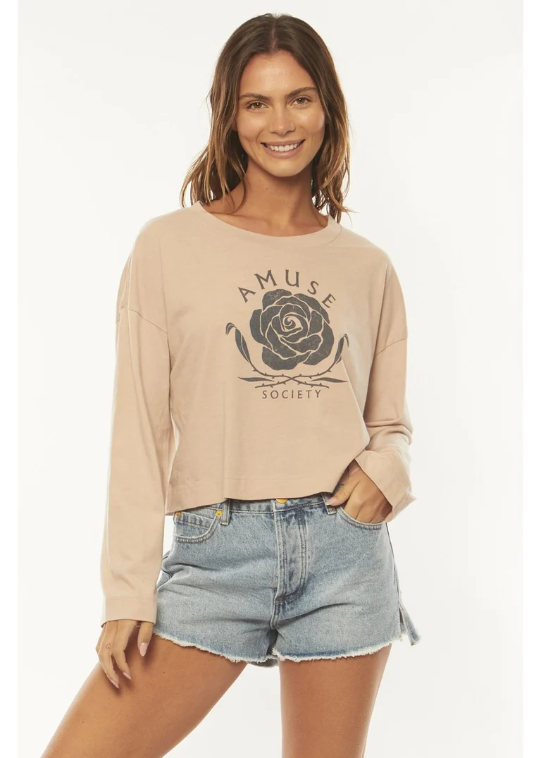 Amuse Society WOMEN ROSIE CROP MUSHROOM