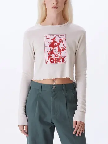 Obey WOMEN CROPPED WHITECAP GREY