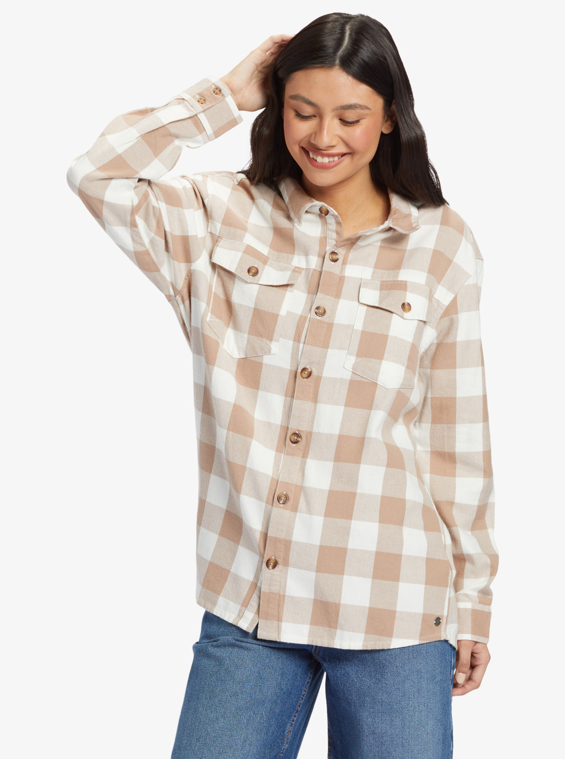 Roxy FEMME LET IT GO FLANNEL WILD AND FREE CHECK