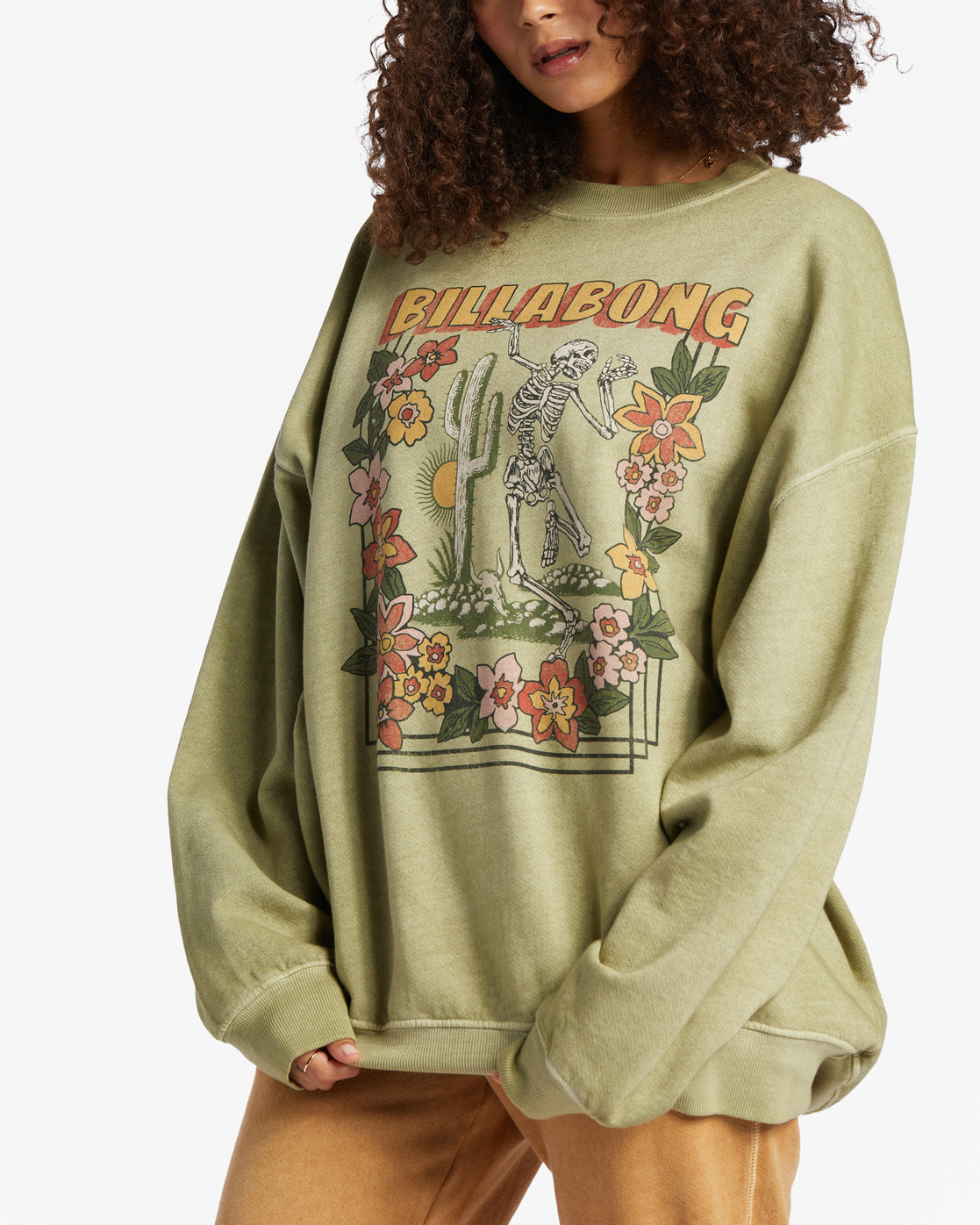 Billabong FEMME RIDE IN OVERSIZED CREW AVOCADO