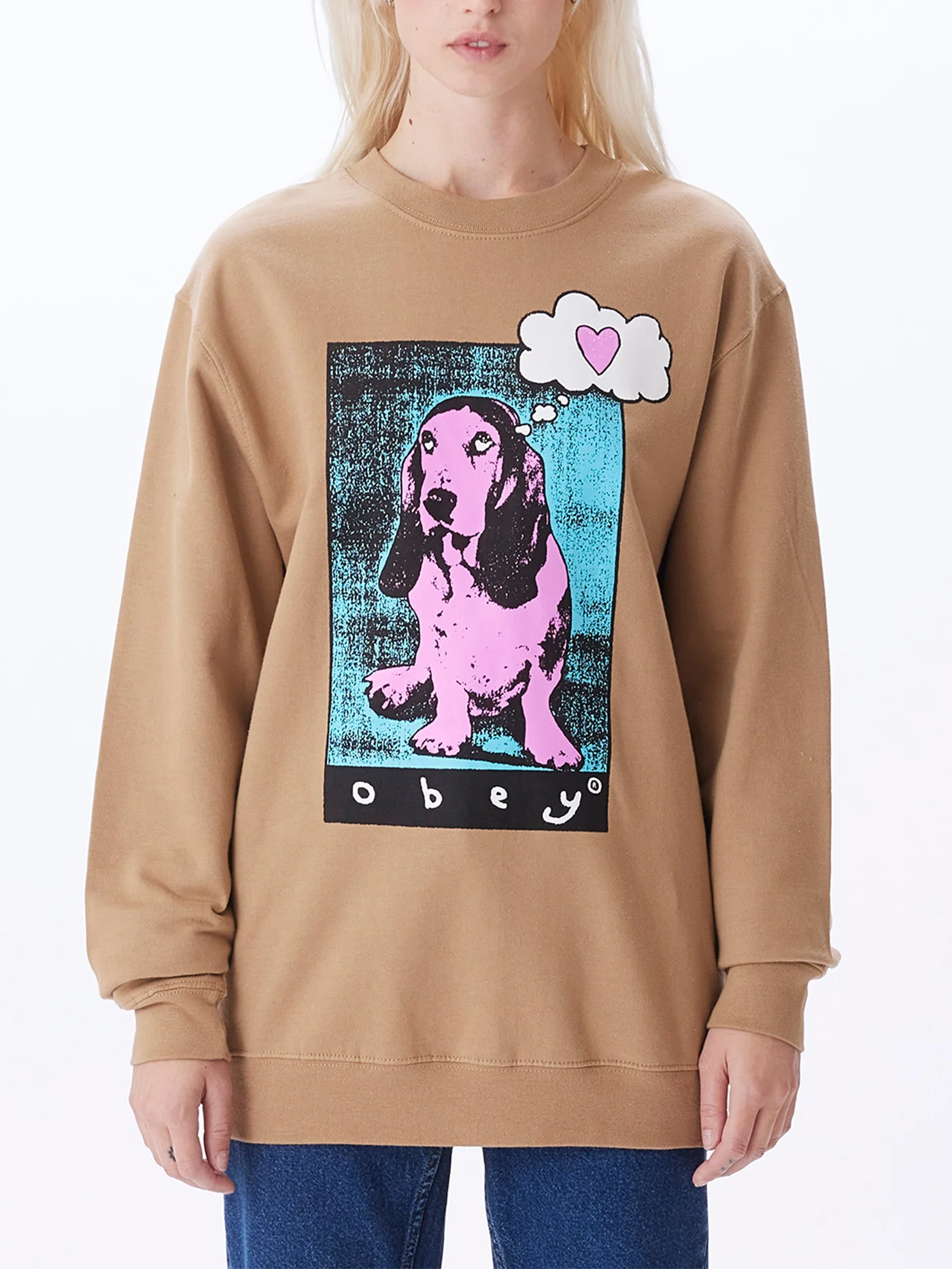 Obey FEMME LOVE PUPPY 2 CREW SAND