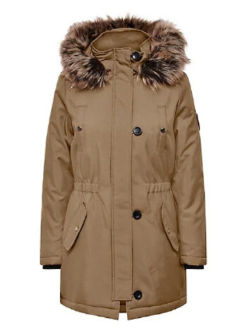 Only FEMMES IRIS FUR PARKA TIGERS EYE