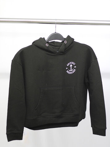 Universe Boardshop YOUTH ANCRE CROP HOODIE BLACK/WHITE