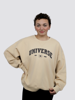 Universe Boardshop WOMEN'S UNIVERSITY OVERSIZED CREW BEIGE