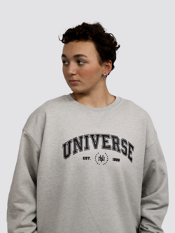 Universe Boardshop WOMEN'S UNIVERSITY OVERSIZED CREW GREY HEATHER