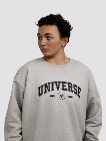 Universe Boardshop WOMEN UNIVERSITY OVERSIZED CREW HEATHER GREY